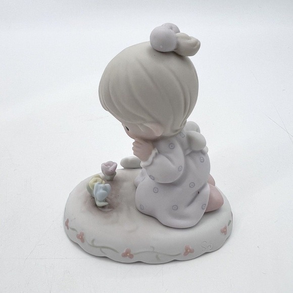 1994 Precious Moments Growing In Grace Age 3 Figurine Girl With Flowers - Picture 3 of 5